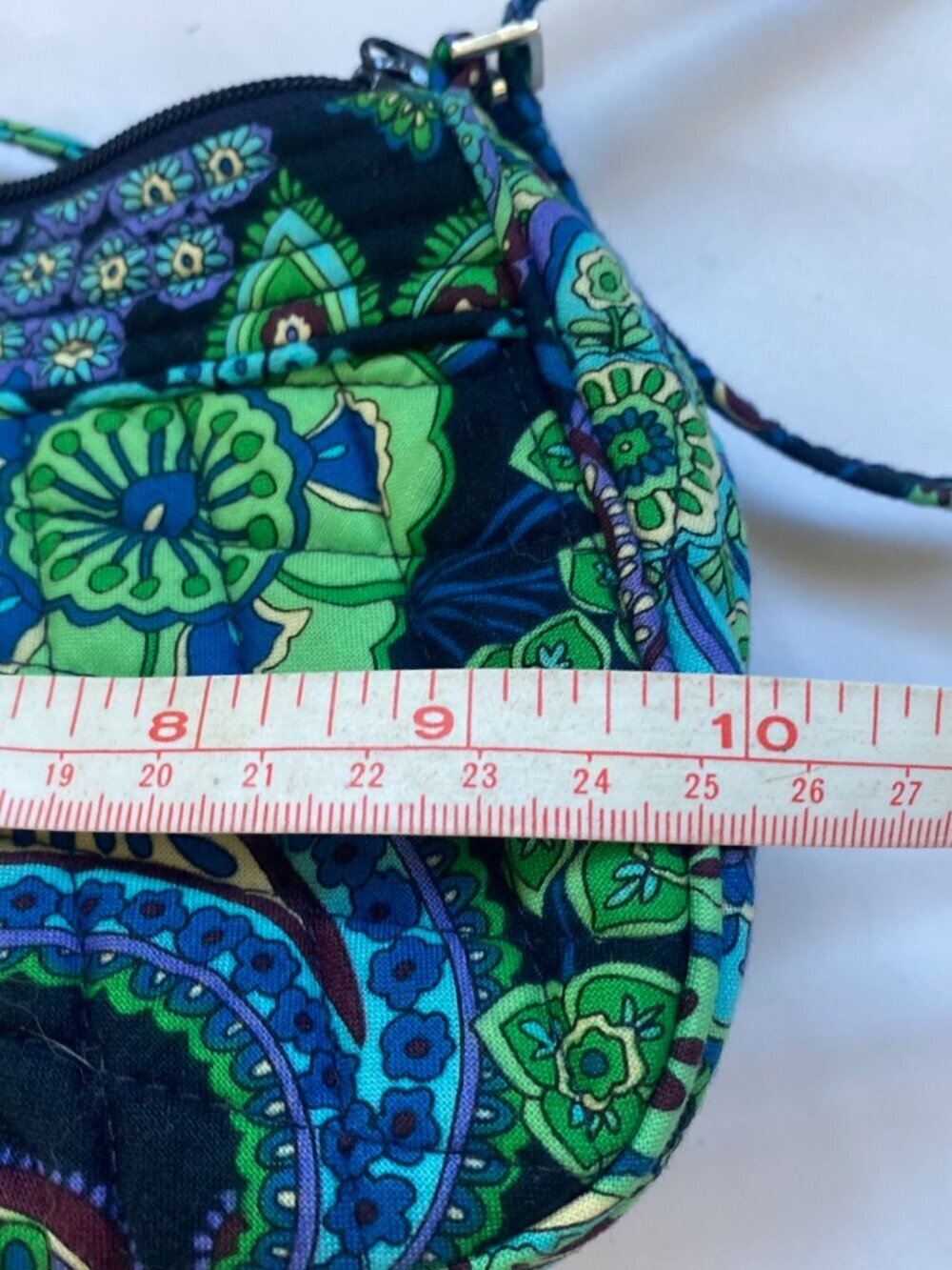 VERA BRADLEY Green Blue Rhapsody Paisley Quilted Bag Purse, EUC - Picture 8 of 10